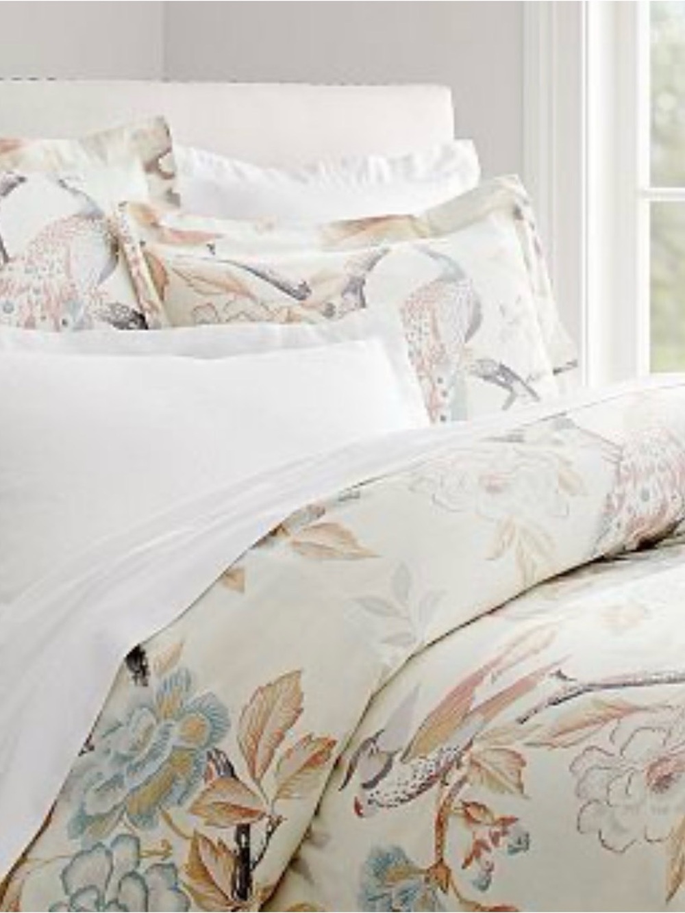 Pottery Barn Everly Peacock King Duvet Cover + 3 Euro Shams Rare Retired